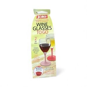 Joie Portable Wine Glasses Set - Pink and Clear